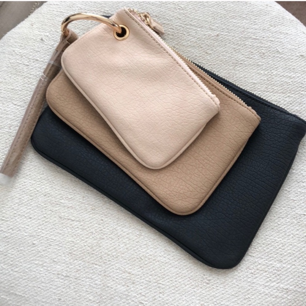 Free People Vegan Leather Wristlet Set